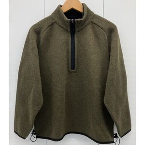 Eastern Mountain Sports Womens Ribbed Fleece Lined Sweater Green Size Large